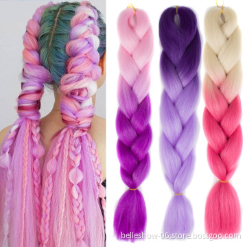 Hot sell Synthetic Ombre Braiding Hair Jumbo Box Braids crochet twist weave crochet twists jumbo braiding hair